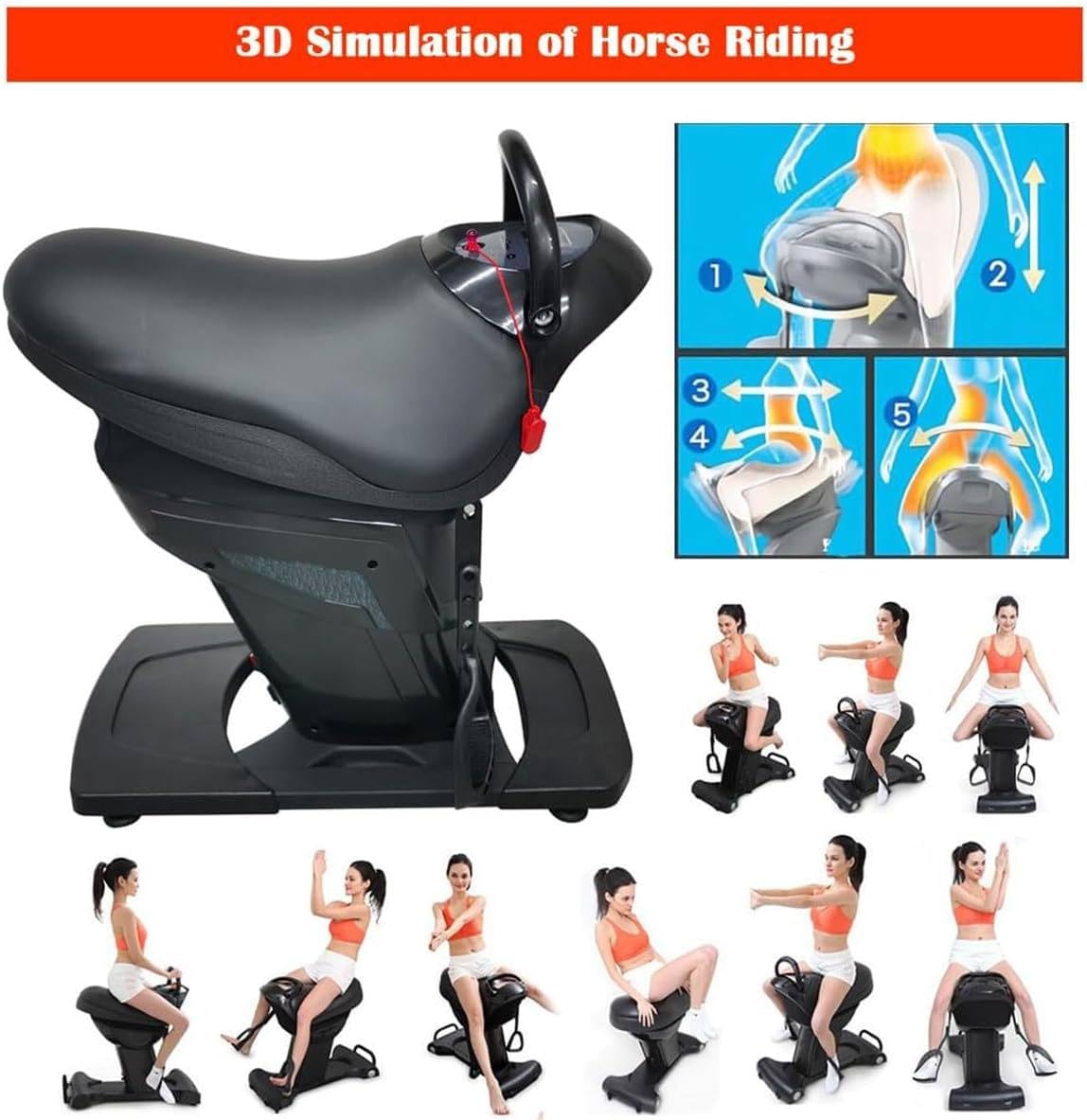 Elektrische paardrijmachine, 200 W indoor 3D-simulatie paardrijden fitnessmachine, capaciteit 330 lbs, met Bluetooth-functie 20 snelheden, fitnessapparatuur voor taille, benen,Black Elektrische paardrijmachine, 200 W indoor 3D-simulatie paardrijden fitnessmachine, capaciteit 330 lbs, met Bluetooth-functie 20 snelheden, fitnessapparatuur voor taille, benen,Black