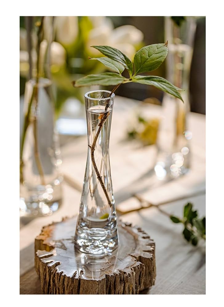 Amazon.co.jp: [KSLAT]透明 ガラス つぼみ花瓶 ミニ花瓶