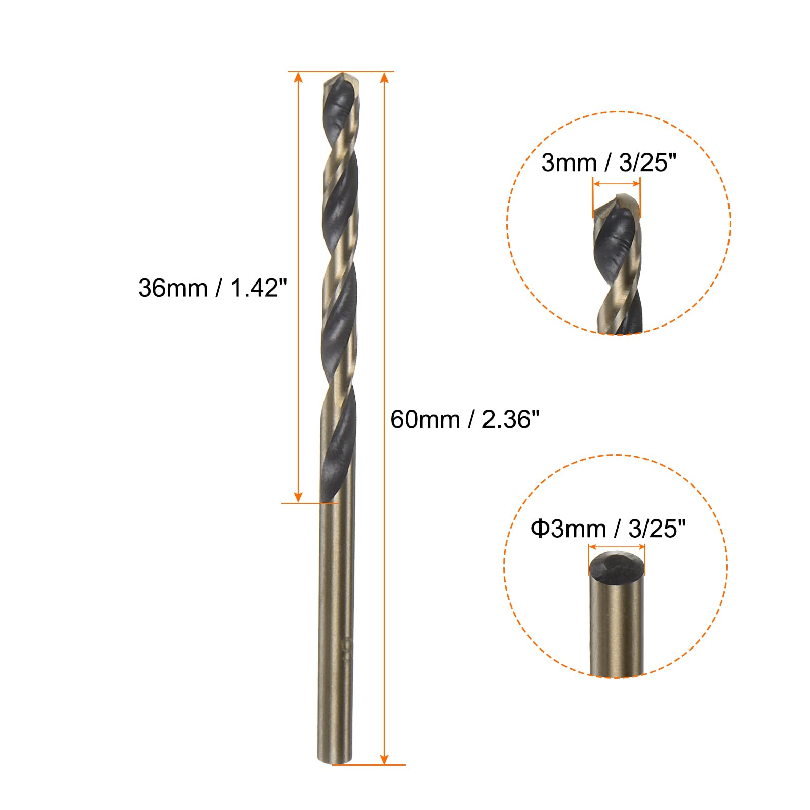 Amazon | uxcell 10個セット ジョバードリルビット 3 mm (3/25