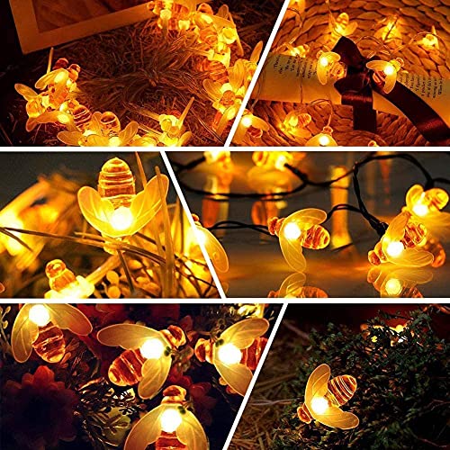 Solar Garden Lights Outdoor Waterproof, 50LED Bumble Bee Solar Fairy Lights, 24Ft 8 Modes Waterproof Outdoor Solar String Lights,Decorative Lights for Garden,Lawn,Patio,Party,Christmas,Holiday - Image 3