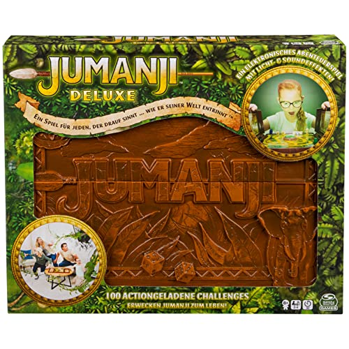 Jumanji Deluxe Game Immersive Electronic Version of the Classic Adventure Board Game now with Lights and Sounds German Version