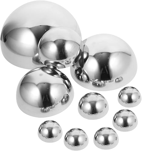 Miniatura 9 de Yardwe 10 bolas de acero inoxidable para mirar, globos de jardín reflectantes pulidos con espejo, varios tamaños para decoración de piscina al aire