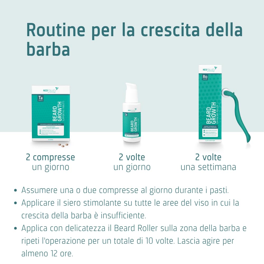 Siero stimolante la crescita della barba Neofollics - 45 ml - L'81% ha riscontrato una maggiore crescita dei peli del viso - Con il 7% di Neoxyl: 41% più efficace del Minoxidil