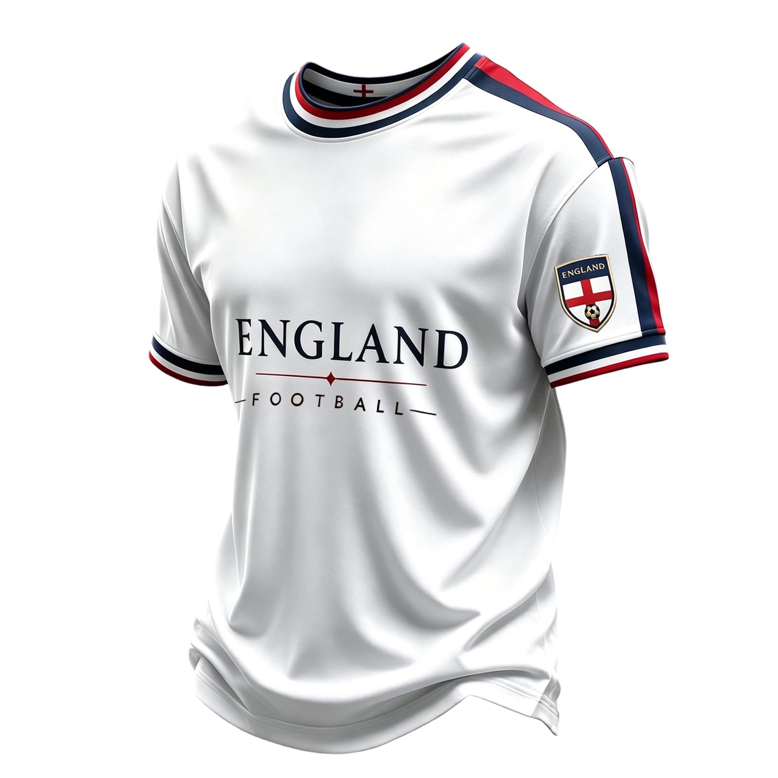 England Football T Shirt Men's England World Cup Soccer Shirt Breathable Lightweight Short Sleeve Crew Neck Athletic Tops for Supporters and Fans 02-Vermilion XL