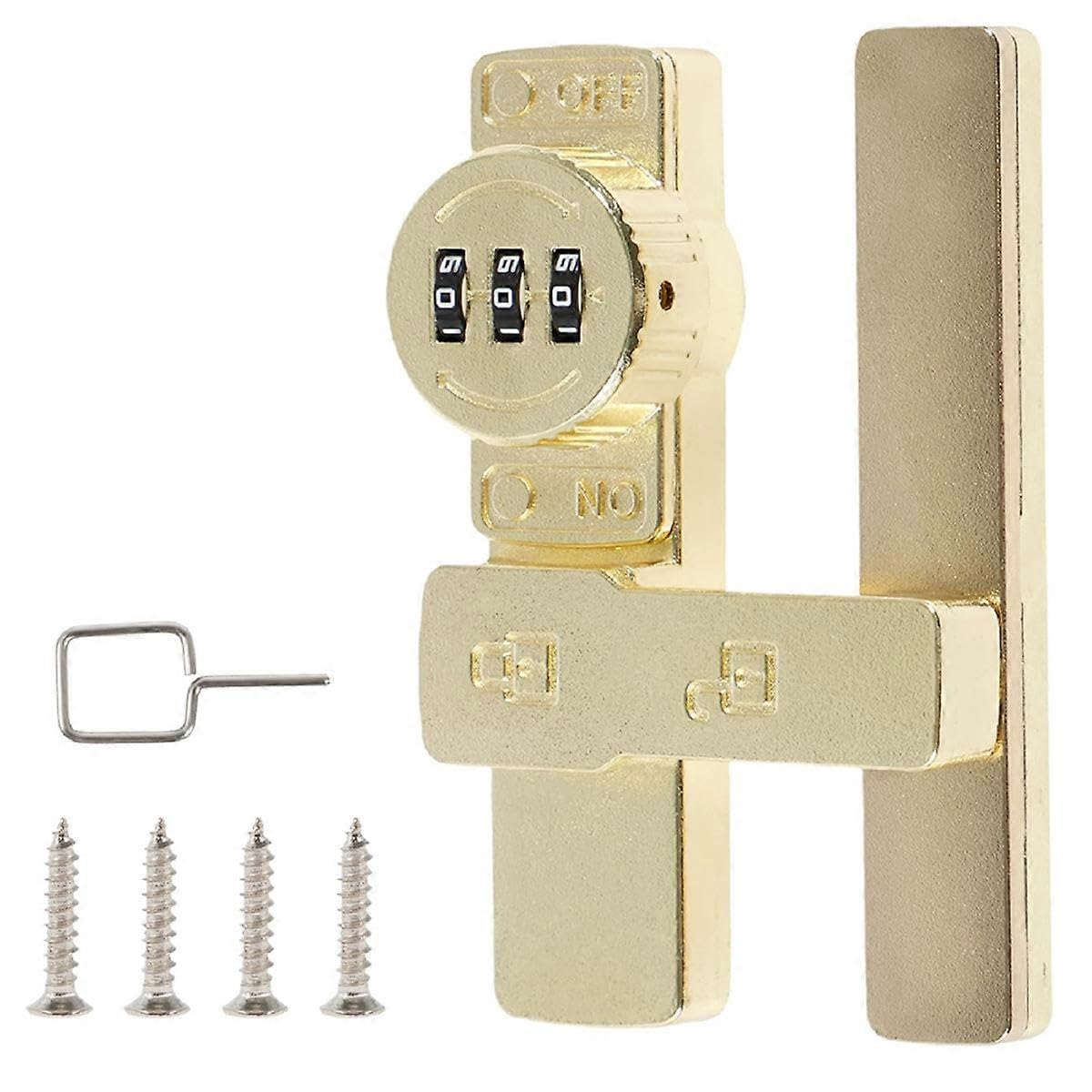 Joyhappst Image Color Barn Door Lock, Flip Latch Lock With 3 Digit Combination,180 Degree Sliding Door Password Locks (180)