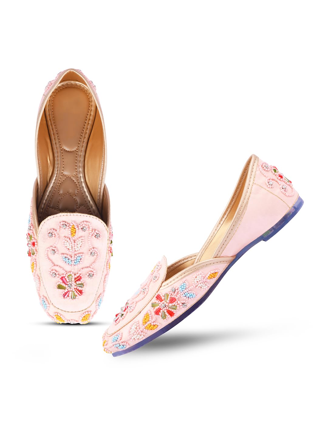 Ethnic Daily Party Office Mojari Traditional Punjabi Jutti for Women and Girls - Peach-image-48