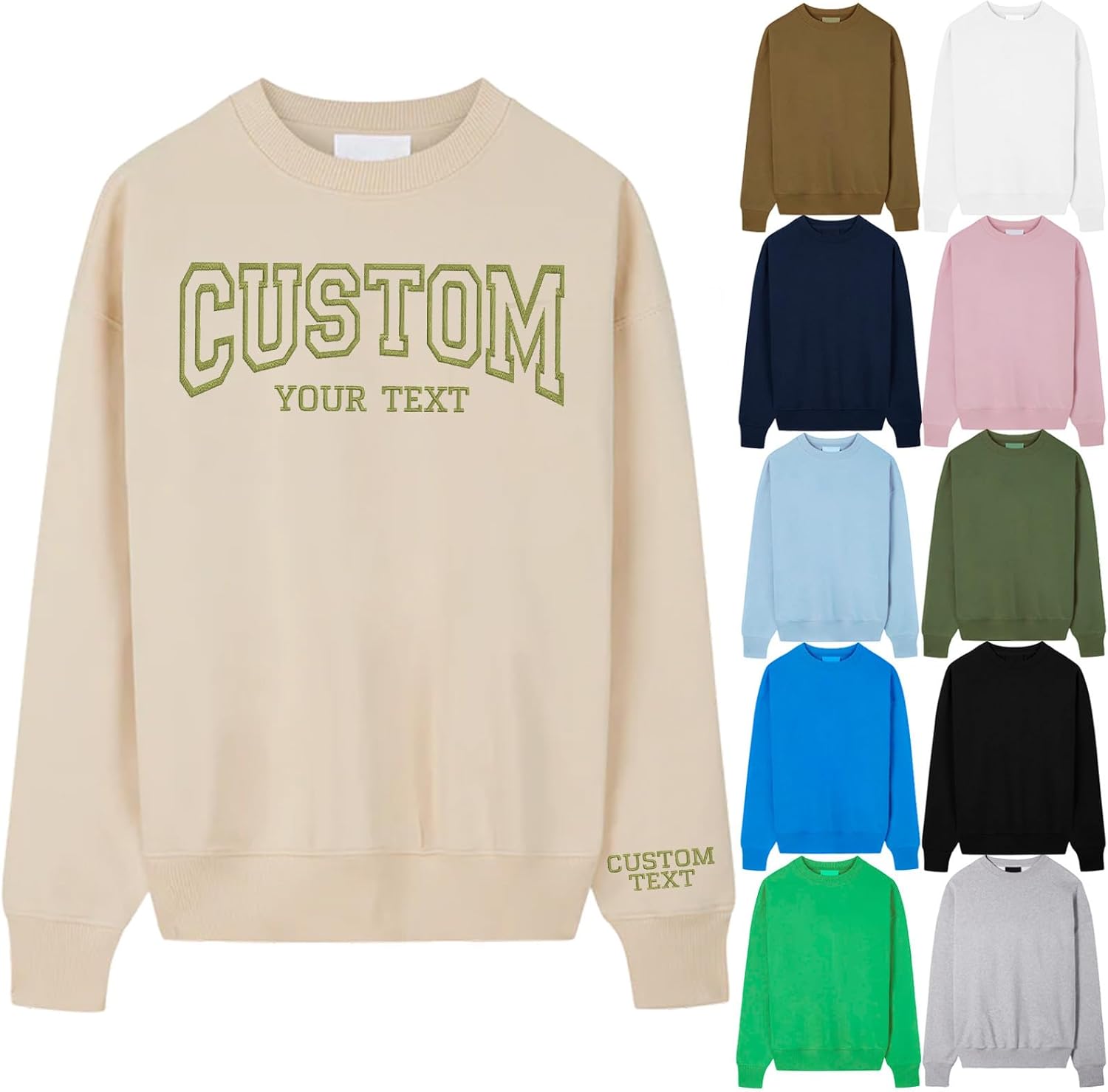 Noni Custom Embroidered Sweatshirt – Design Your Own Text or Name, Personalized Unisex Crewneck, Unique Gift for Him & Her, Soft Cotton Sweater for Christmas, Birthday, Anniversary - Image 4