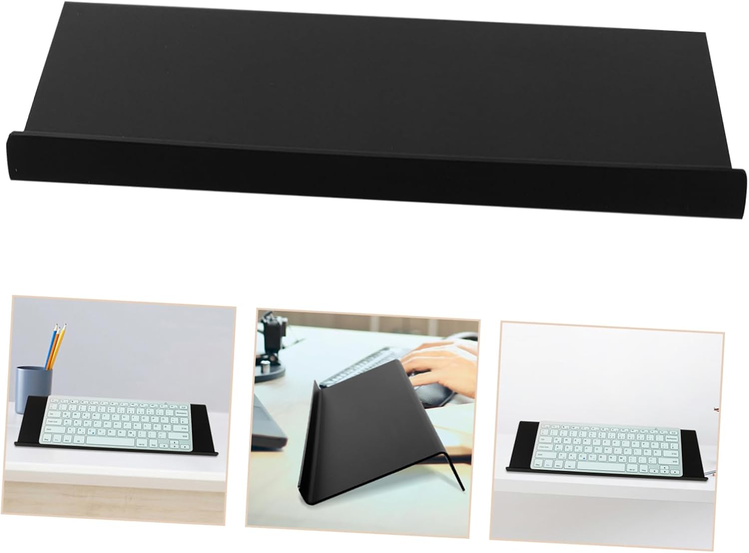 5pcs Tilted Keyboard Stand for Ergonomic Typing Acrylic Keyboard Riser for Office Home and School Use Alleviates Strain Wrists and Forearms Modern Design and Sleek Finish