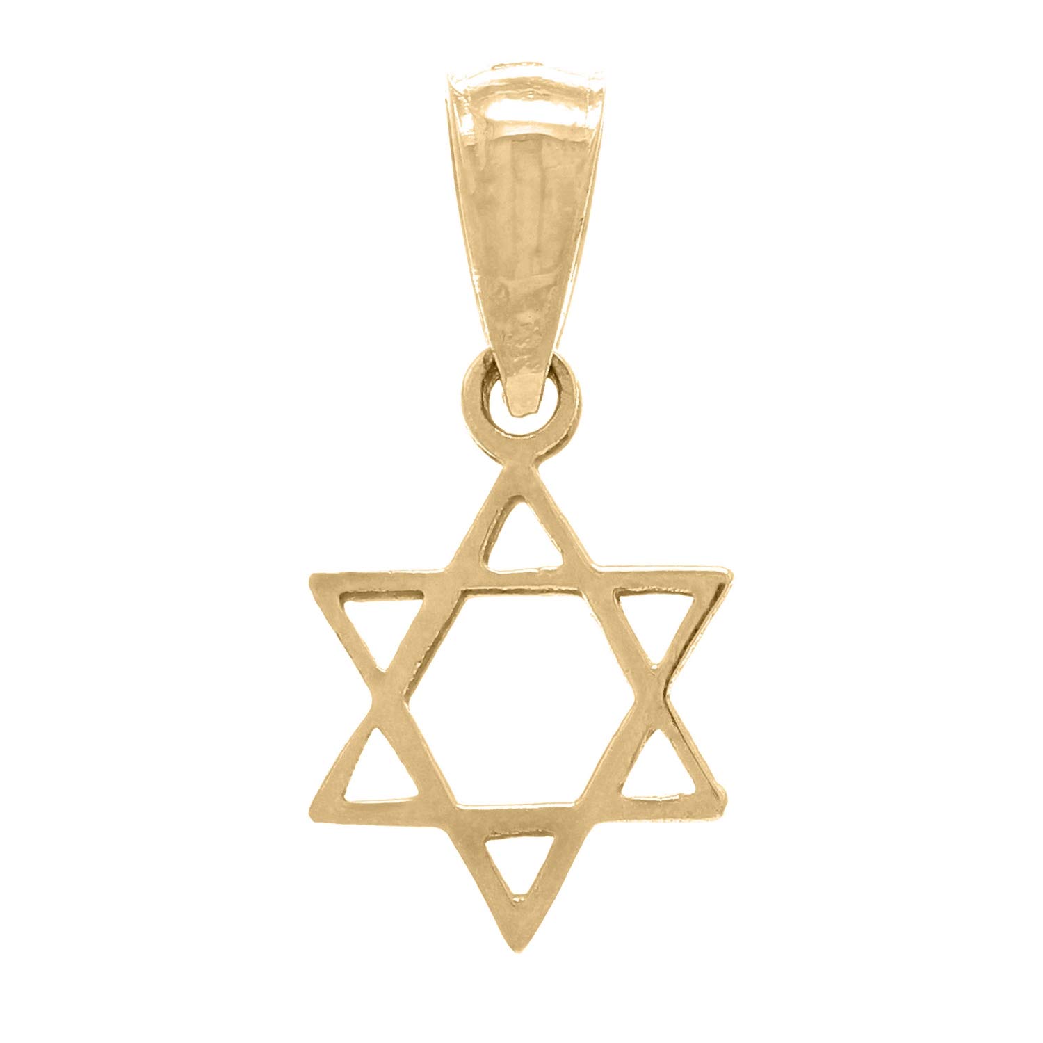 14k Yellow White or Rose Gold Simple Classic Star of David Charm Pendant