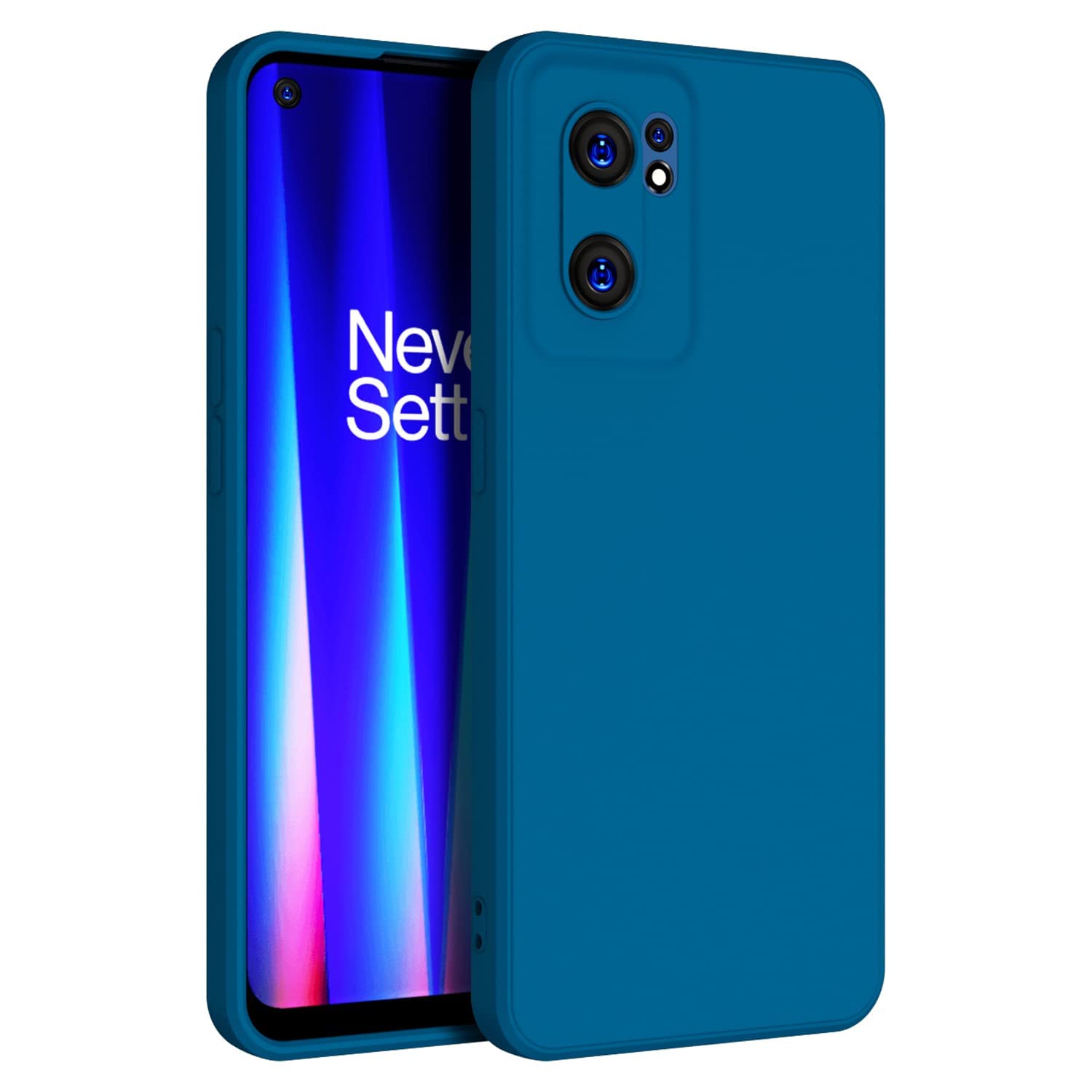 Muzz Oneplus Nord Ce 2 5G Back Cover Soft Matte Liquid Silicone TPU | Microfiber Cloth Inside | Camera Protection | Shockproof Slim Back Case for Oneplus Nord Ce 2 5G (Blue)