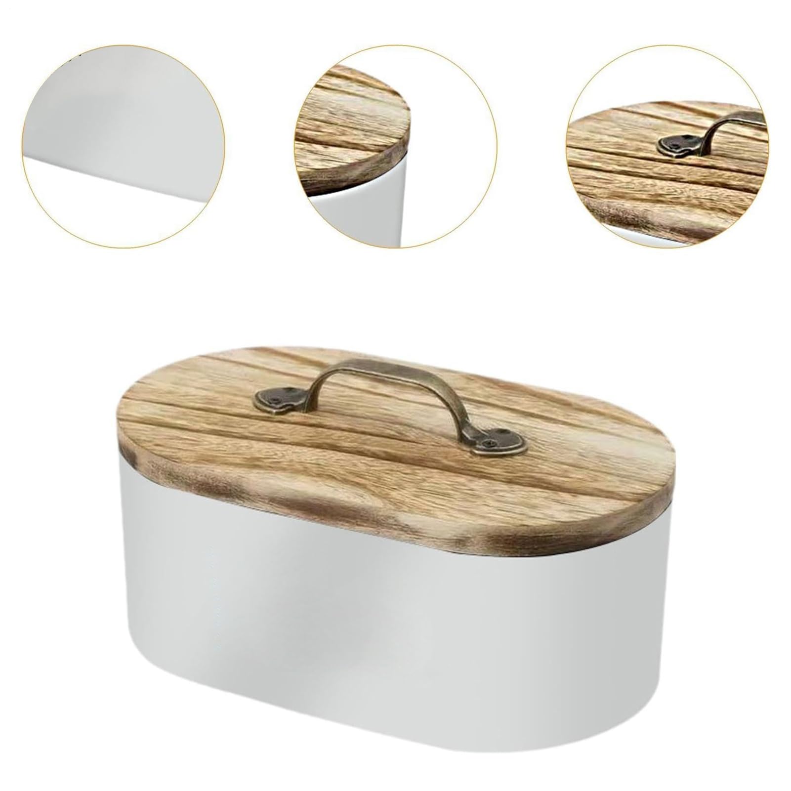 Porta tamponi – Scatola portaoggetti bianca per bagno | Scatola portaoggetti in legno con coperchio | decorativi per il bagno per tamponi per forcine per medicine cosmetici armadio tavolo
