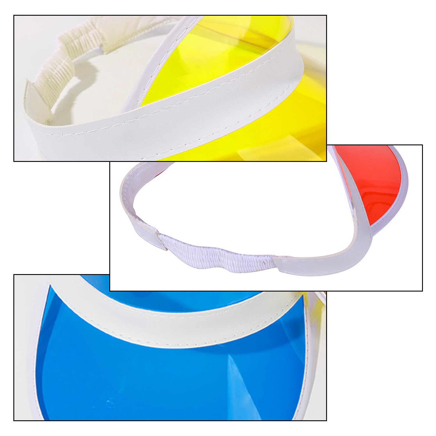 5 Pezzi Berretto Visiera Trasparente Neon, Parasole Retro per Tennis e Golf, Sun Cap Pub Anni '80, Adatta per Ciclismo, Corsa e Alpinismo