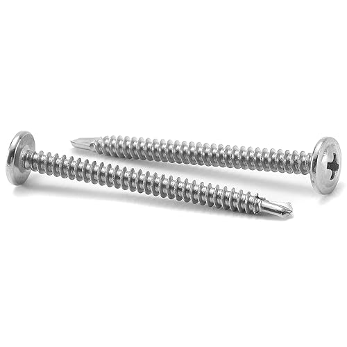 Miniatura 10 de Tornillos de chapa metálica de 1-12 pulgadas, 250 unidades, cabeza de armadura de acero inoxidable 410, tornillos autorroscantes rápidos de óxido