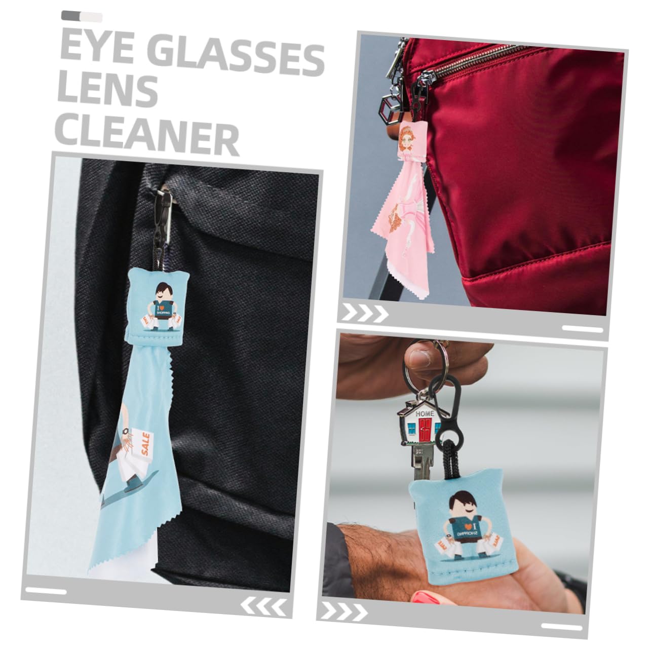 Didiseaon 30 Piezas llavero gafas de tela limpiador de pantallas de limpieza para gafas limpiadoras húmedas para cristales de ojos