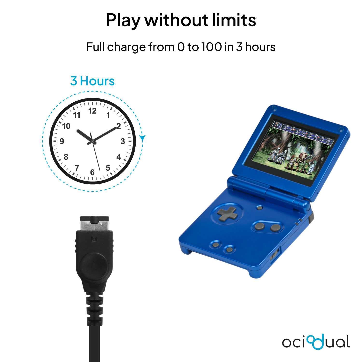 OcioDual Chargeur Secteur Mural Noir Compatible avec DS Game Boy Advance SP NDS Bloc Alimentation Adaptateur de Charge