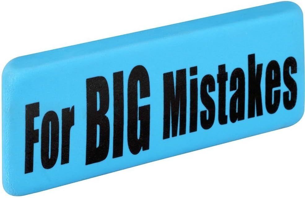 GOOMBY "FOR BIG MISTAKES" ERASER, 5.5 inches, BLUE