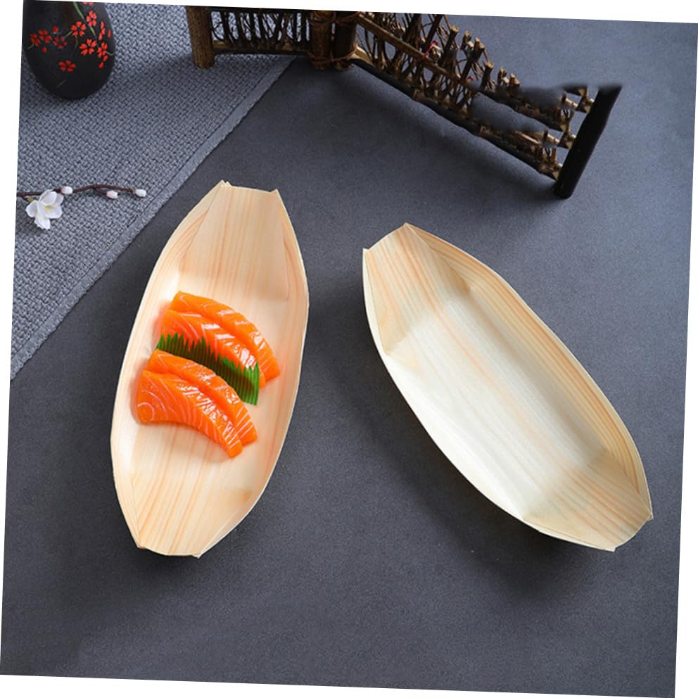 Platos desechables de madera forma barco x50 19.5cm miniatura 5
