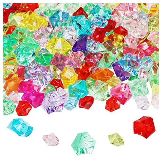 Belle Vous Pack de 300 Cristales para Manualidades Acrílico Colores Variados - Piedras Decoracion Diamantes Falsos para Bodas, Decor de Mesa, Relleno Jarrones – Gemas de Plástico para Manualidades