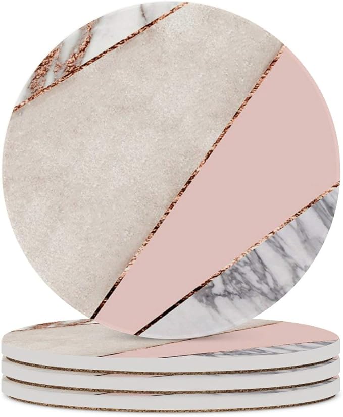 Deco4URLife Set of 4 Absorbent Round Coasters for Drinks 4