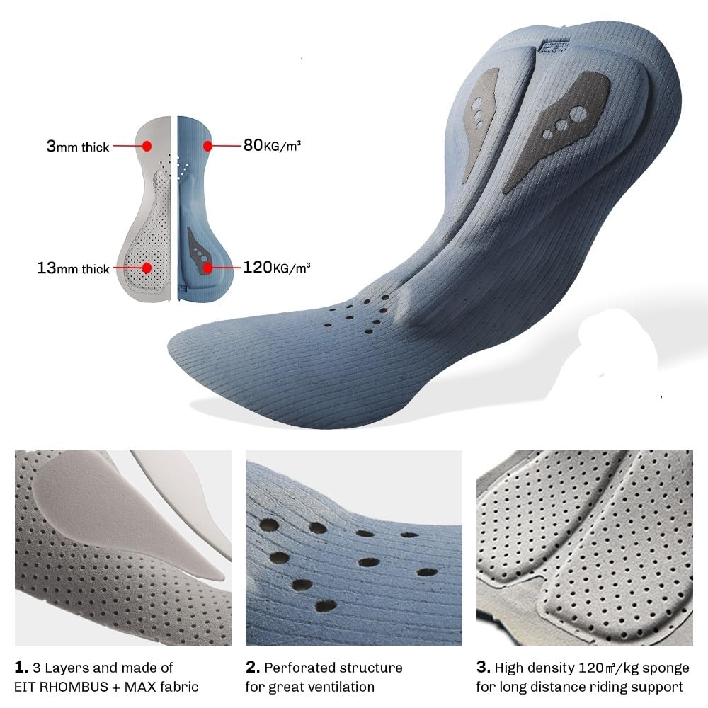 Genérico Culotte Ciclismo Hombre Pantalones Cortos de Ciclismo for Hombre, con Tirantes, Interfaz elástica, Acolchados for largas distancias, Mallas Ajustadas Pantalones Cortos de Ciclismo