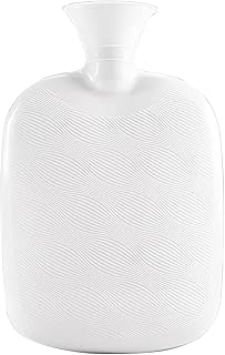 Botella de agua caliente de PVC de 2 litros con tapa para aliviar el dolor, color blanco