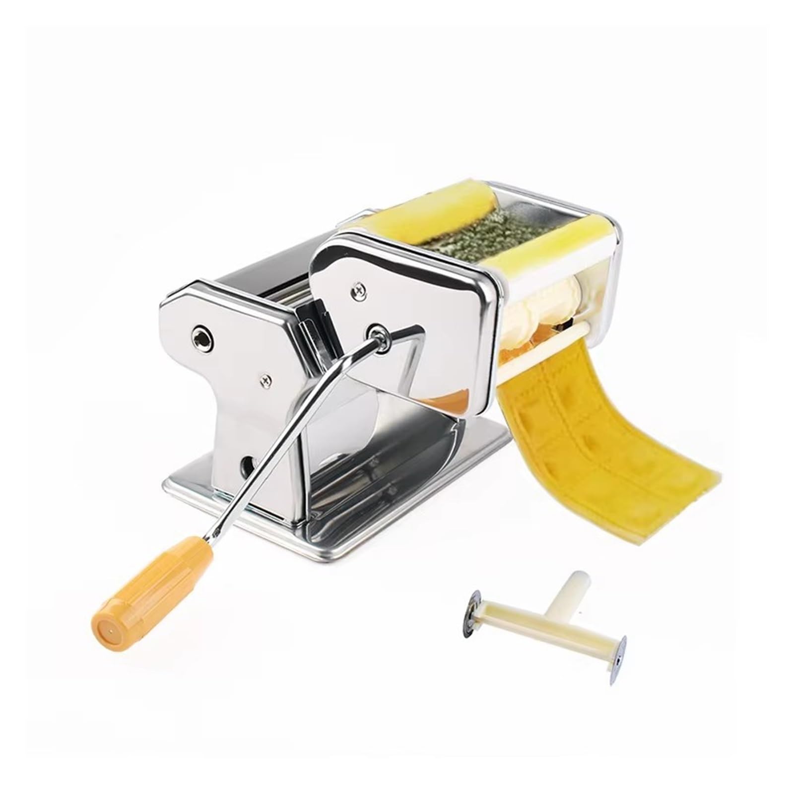 Máquina Manual For Hacer Pasta con Manivela, 2 Cuchillas, De Acero Inoxidable, For Hacer Dumplings Y Fideos, Prensado, Cortador De Espaguetis Y Colgador De Masa. FáCil De Limpiar
