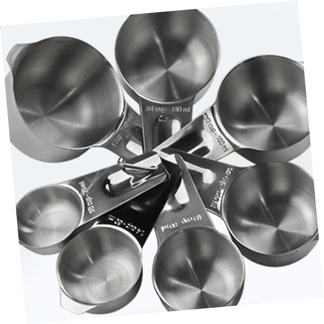 7pièces Tasses à Mesurer Acier Inoxydable Gravures Claires sur Poignée et Intérieur Empilables pour Rangement Facile