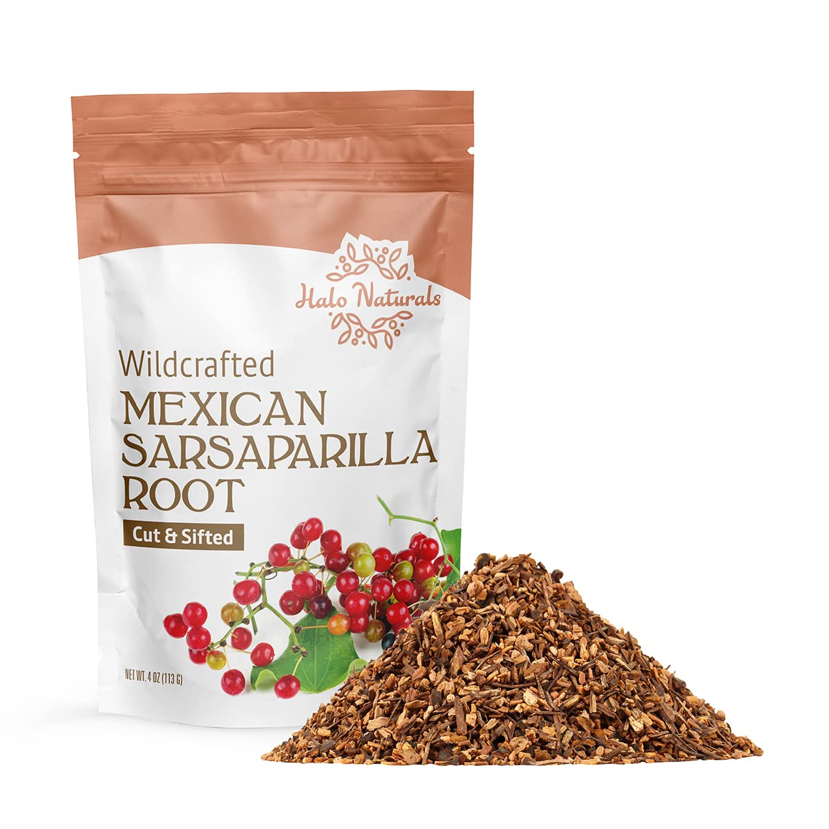Sarsaparilla Root (Mexican) Wildcrafted Cut & Sifted, 4 Ounces (Smilax Medica) |Resealable Pouch| Packaged in The USA (Pack of 1) 4 Ounce (Pack of 1)