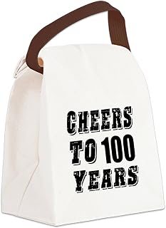CafePress Cheers To 100 Canvas Lunch Bag with Strap Handle