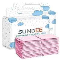 Vista 16 de Cambiador desechable para bebé, paquete de 25 almohadillas suaves de tela no tejida transpirable impermeable, protector de colchón portátil a prueba