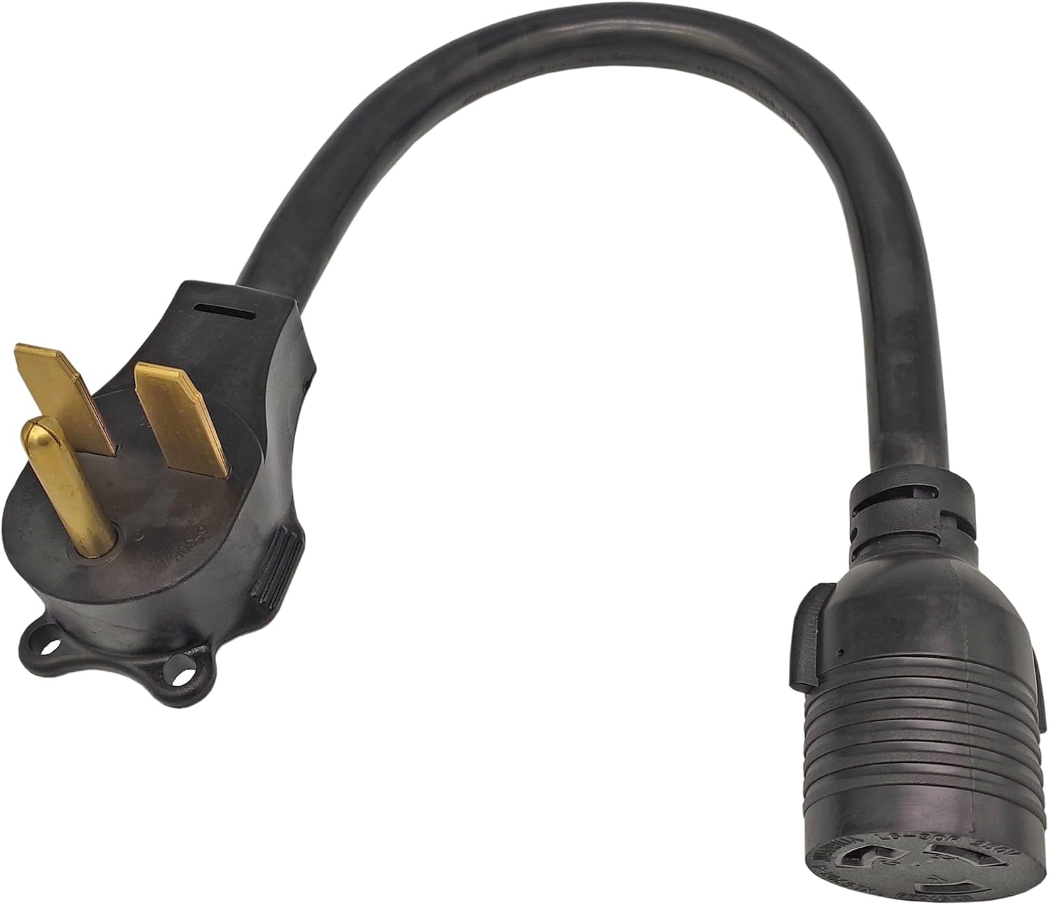 FC-145L631 Male 4 Prong NEMA 14-50P to L6-30R Locking Female 250V 30 Amp 3 Prong Receptacle Power Cord Adapter Connector