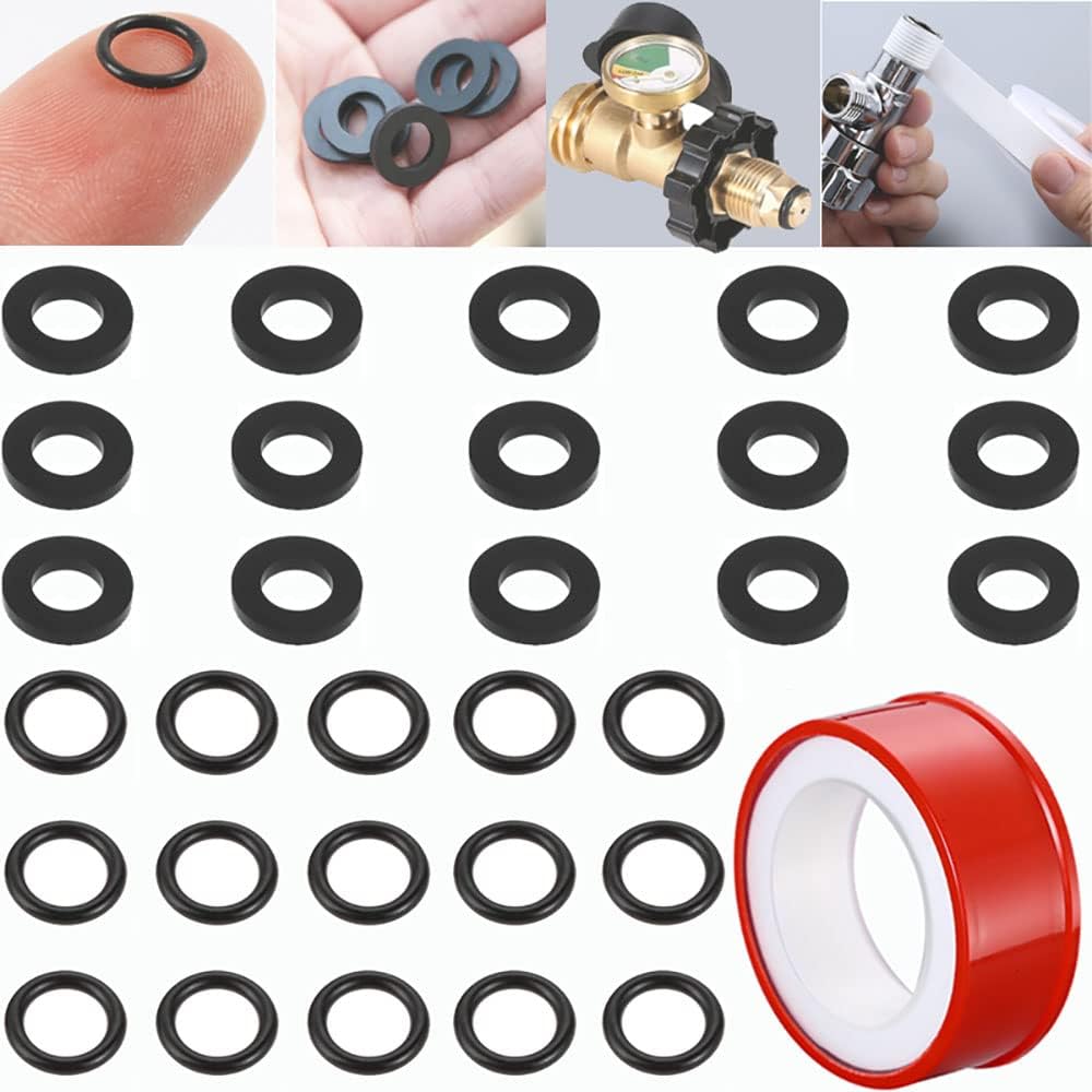 VkerQerd 30Pcs Propane Tank Gasket & ORings with 1Roll