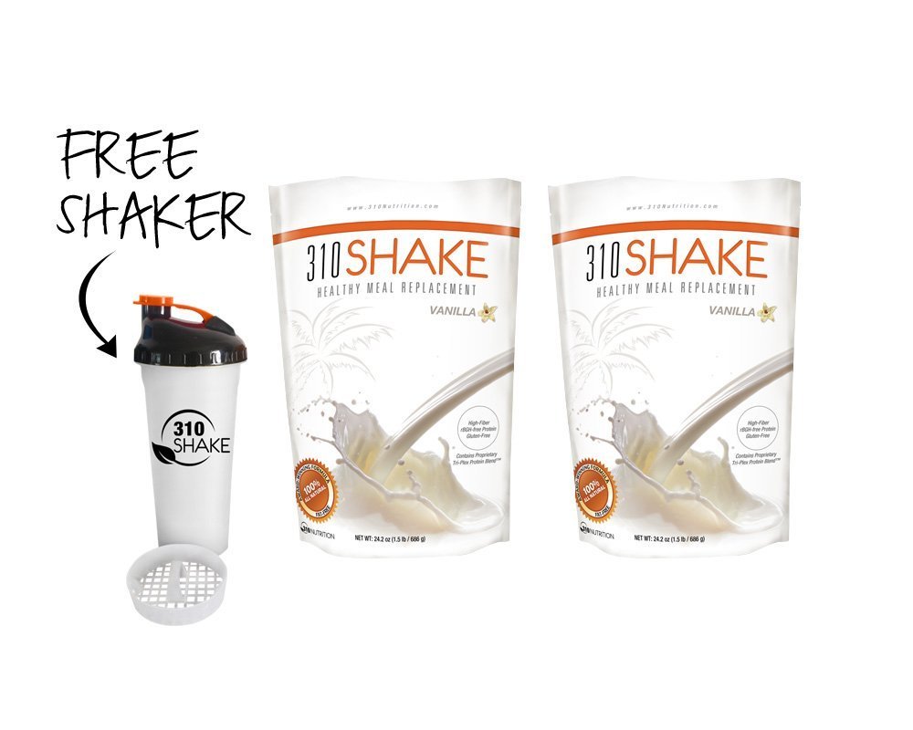 310 Shake - Meal Replacement Shake (2 Pack - Vanilla) Includes FREE Shaker Cup