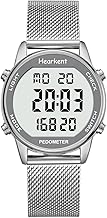 Hearkent Montre podomètre Femme, Bracelet en Nylon Souple, sans Application ni Charge nécessaires, avec comptage de Pas, de Calories, de Distance, Horloge et rétroéclairage d'écran