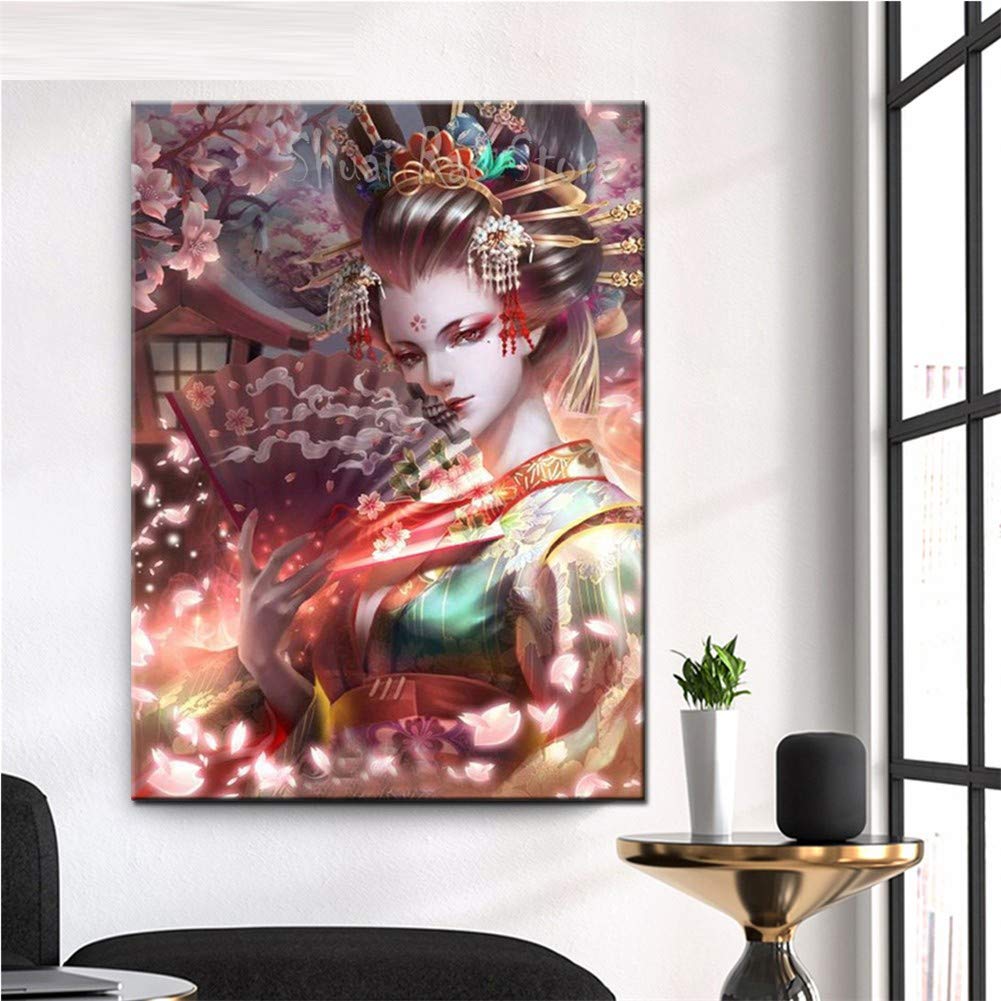 Kit Diamond Painting 5D Geisha Giapponese 40x60cm - Pittura Con Diamanti Per Adulti E Bambini - Foto 8