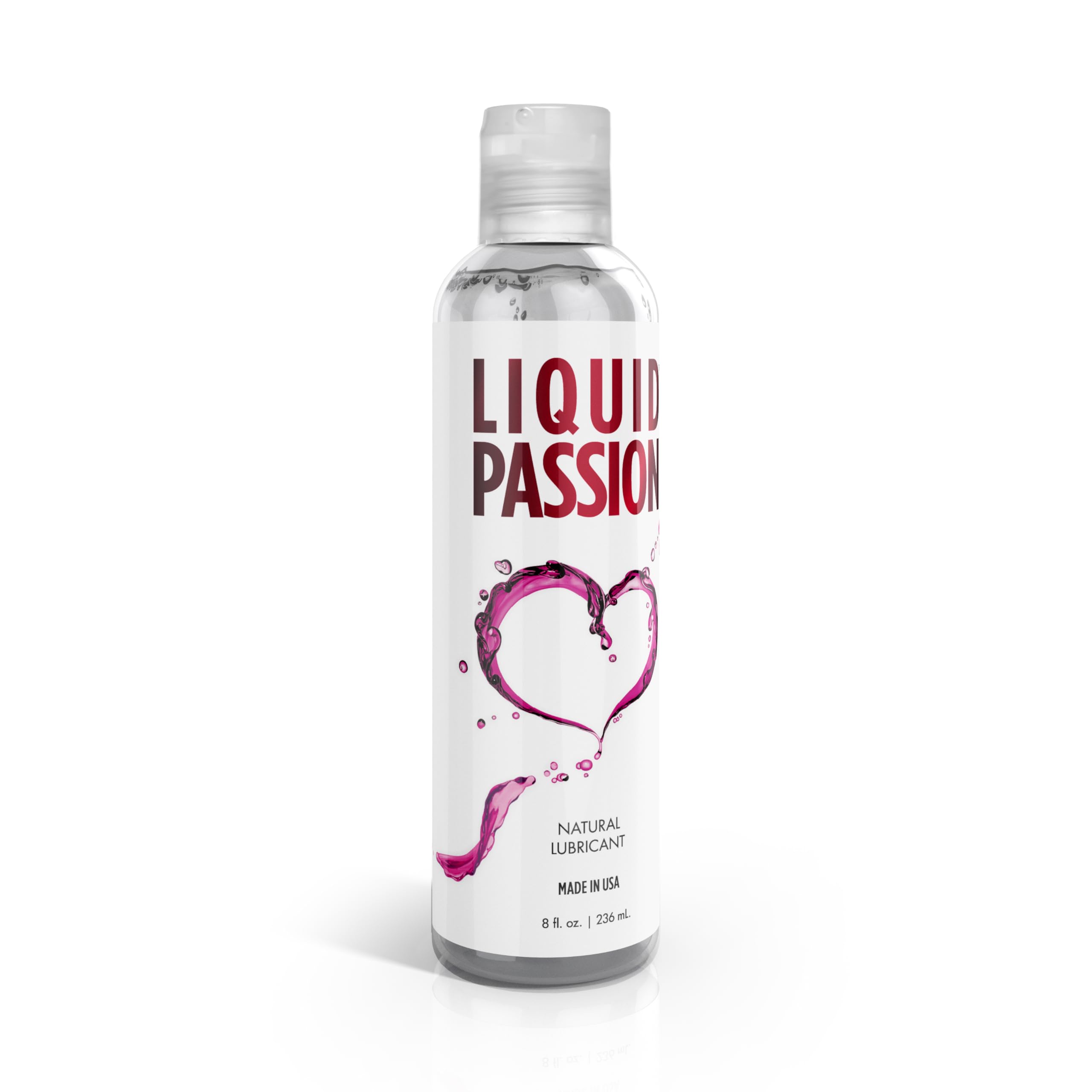 Liquid Passion - Lubricante personal natural a base de agua, respetuoso con el pH, sin fragancia e hidratante, seguro para juguetes y condones. Fabricado en Estados Unidos, 8 onzas líquidas