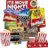 Redbox Movie Night Gift Baskets – includes Movie Snack Trays, Candy Variety Pack, Movie Theater Popcorn Buckets & Movie Gift Card – Movie Theater Candy & Movie Night Supplies by Cheshire Gifts