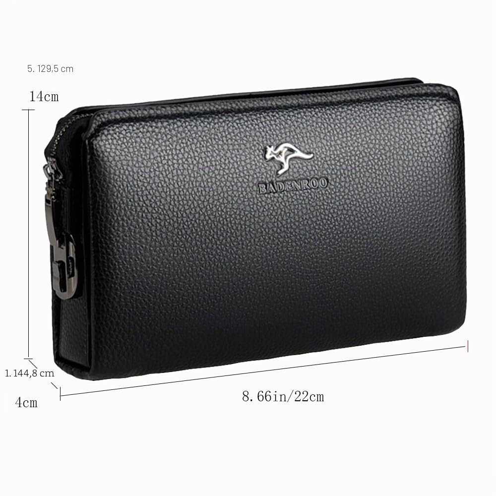 Pochette Portafoglio Lungo PU Pelle Uomo Borsa Da Polso Con Blocco Codice