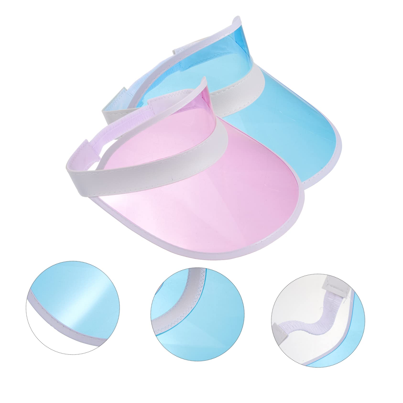 ibasenice Chapeau De Soleil Plastique pour Femmes Lot de Chapeau À Large Bord pour Plage Activités Extérieur Protection UV Réglable Rose Bleu