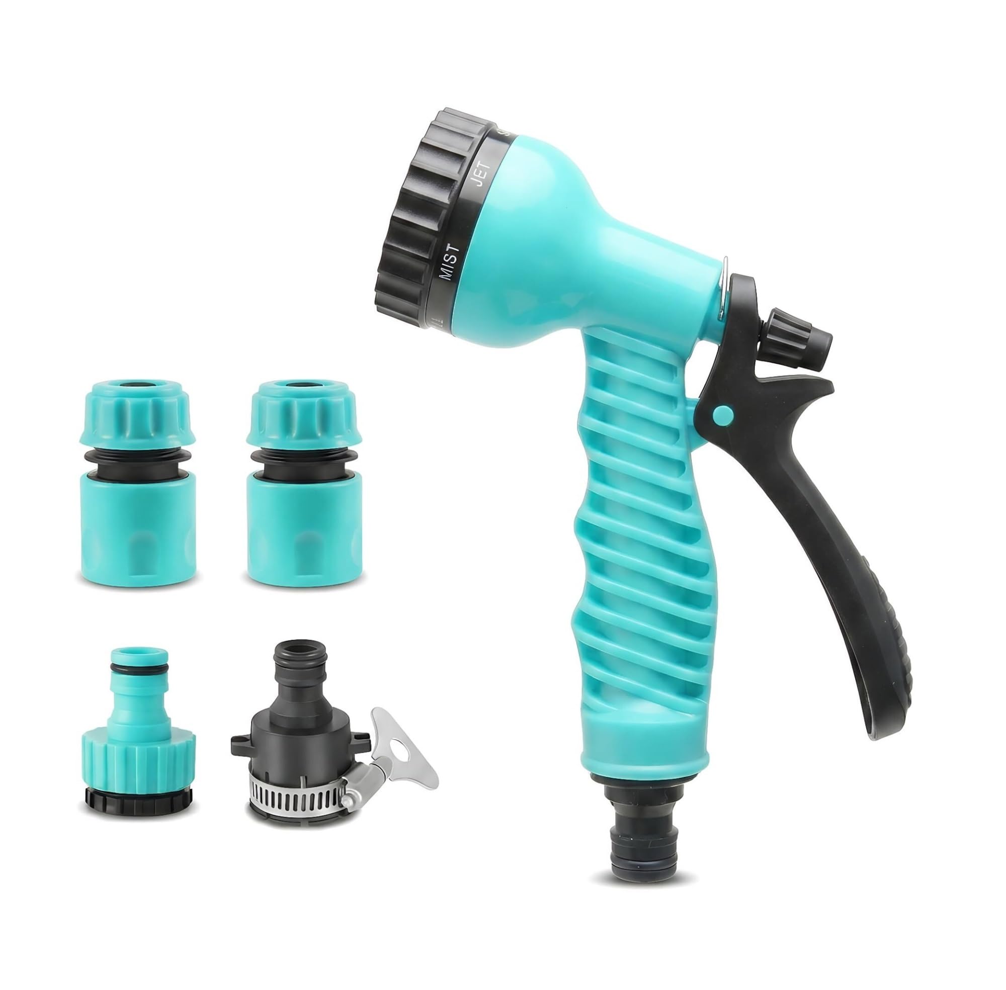 Highly Pressure Hose Nozzles Garden Hose Nozzle 7 Adjustable Spray Patterns, for Lawn Watering Patio Cleaning(Blue)