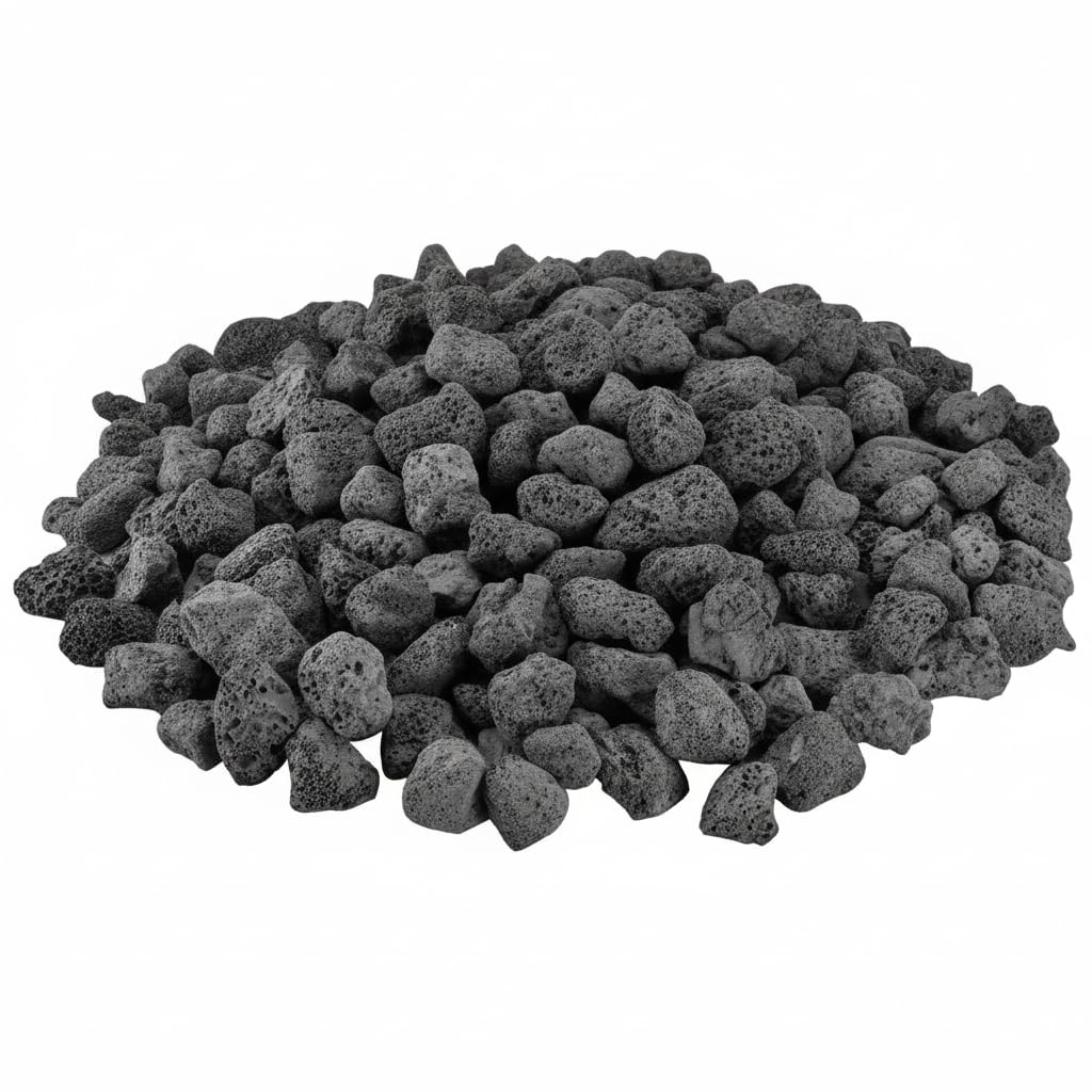 Mr. Fireglass Natural Lava Rock, 0.8"-1.2" Medium Volcanic Lava Rock for Indoor & Outdoor Fire Pits, Fireplaces, Fire Bowls & Fire Table, Decorative Garden Landscaping, Potted Plants -10 Pounds, Black
