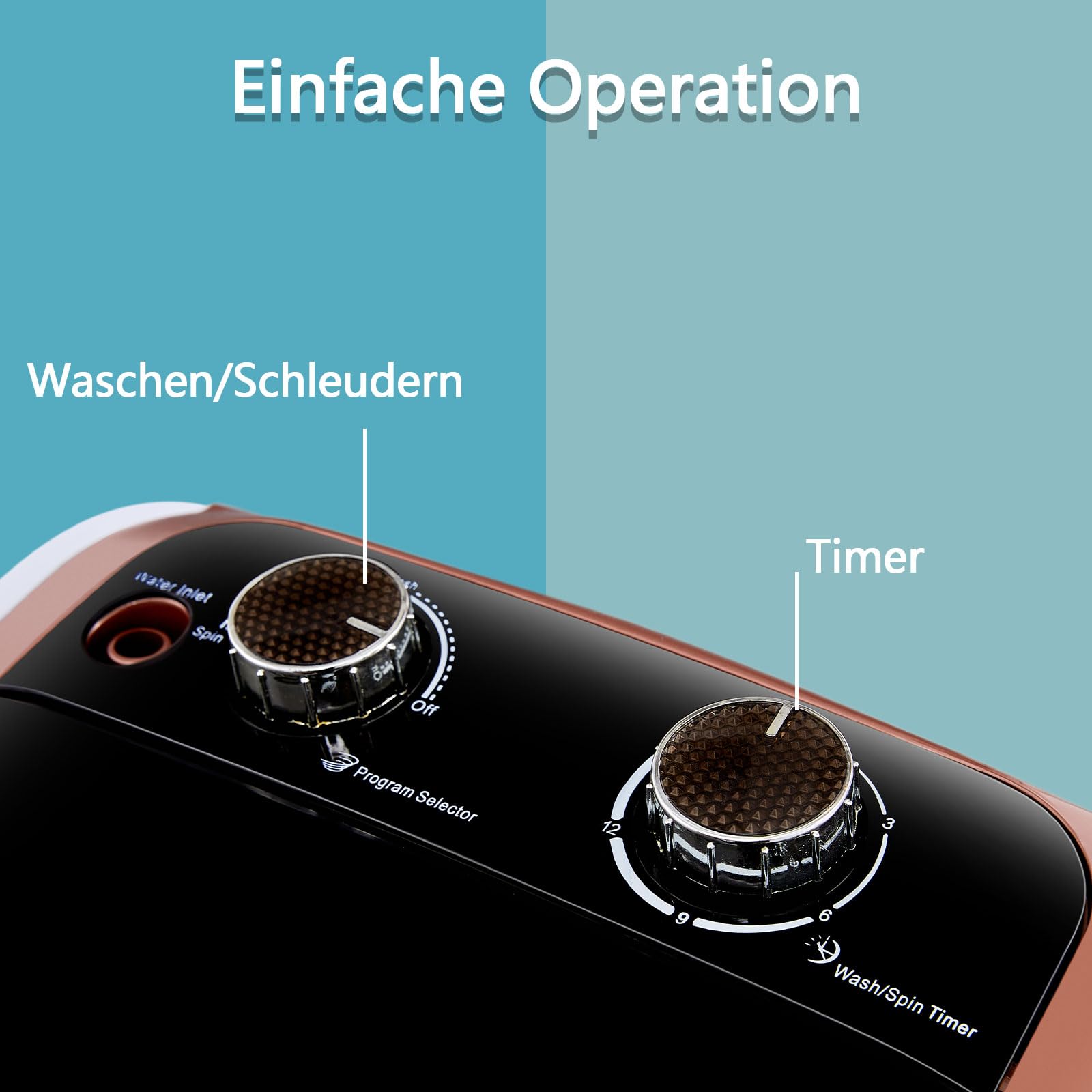 CLIPOP Mini Waschmaschine mit Schleuder & Timer, Waschautomat bis 3 KG, Reisewaschmaschine, Camping Mobile Waschmaschine, Toploader Miniwaschmaschine (1 Kammer)