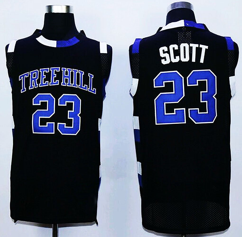 estar One Tree Hill Film pour homme # 23 Nathan Scott Jersey couture et broderie de basketball