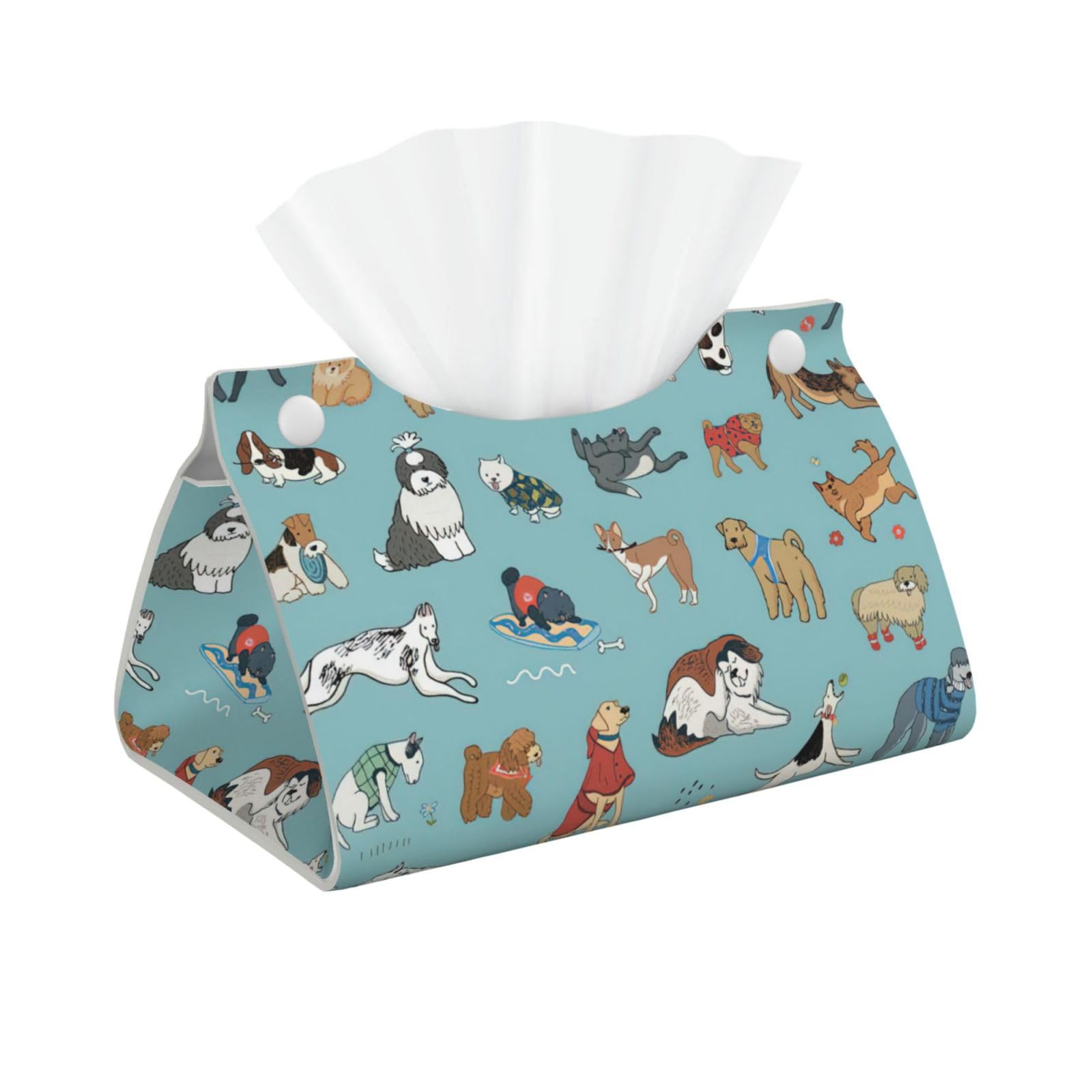 Dogs Print Long Tissue Box Cover Tissue Dispenser Box For Living Room, Office, Car, Bathroom