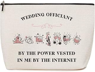 Funny Wedding Officiant Gift Officiant Proposal Gift Bridal Party Gifts for Women Her Bestie Friends Wife Fun Birthday Christmas Wedding Officiant by The Power Vested Travel Makeup Bag Cosmetic Pouch