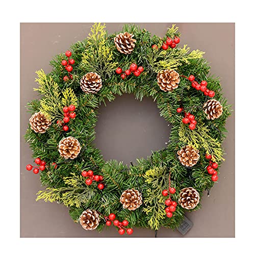 Couronne de Noël artificielle avec lumière et décoration hivernale mixte 45 cm