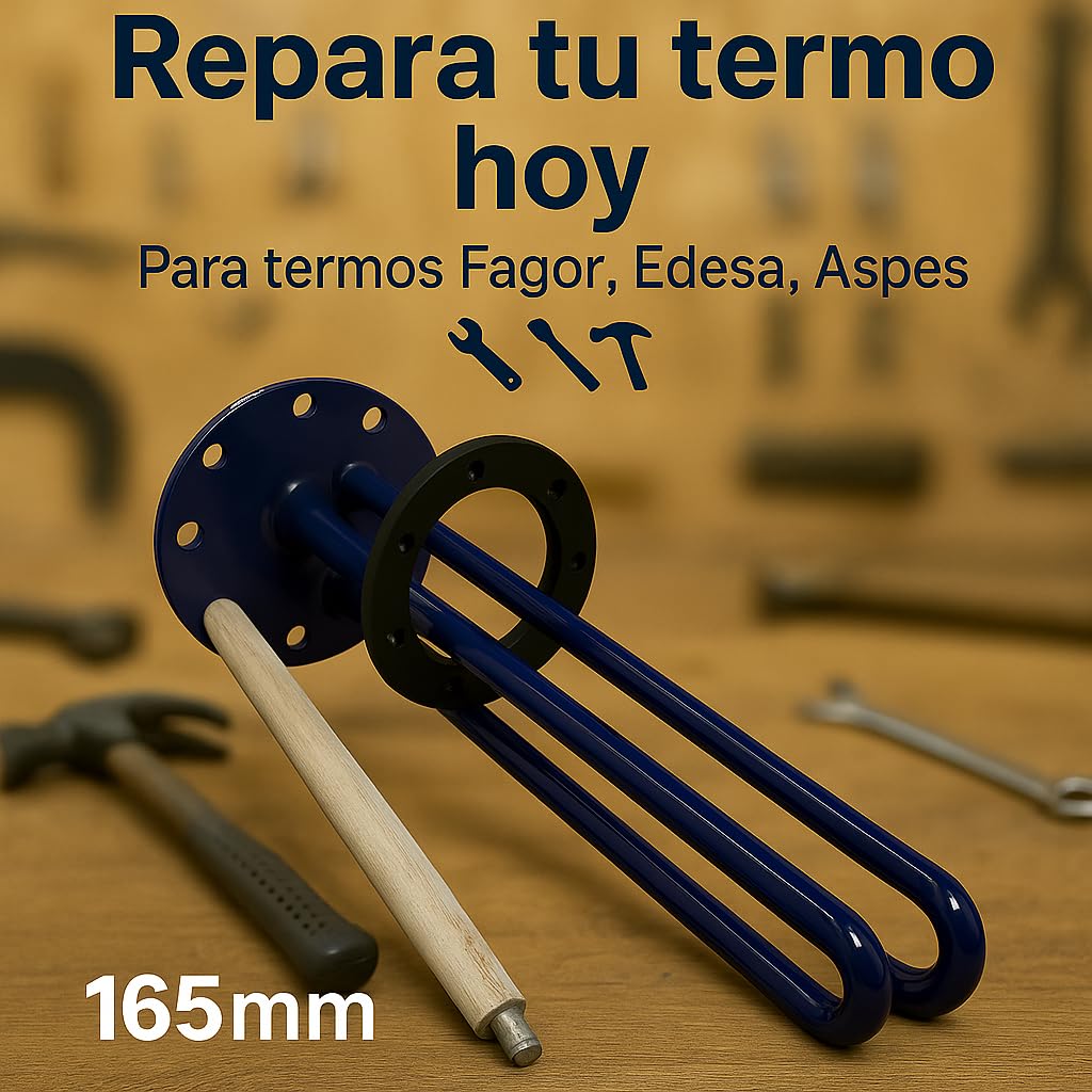KIT Portavainas Termo FAGOR | Medidas 165x440 mm | Incluye Ánodo de Magnesio y Junta de Estanqueidad | Recambio Esencial para Protección Anticalcárea