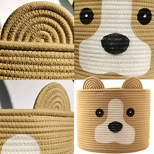 Ushang Pet Dog Toy Storage Basket, Woven Cotton Rope Animal Storage Basket Bin For Kids, Baby Toys Basket, Dog Gifts For Dog Lovers - 12" L X 10" H #TOP7