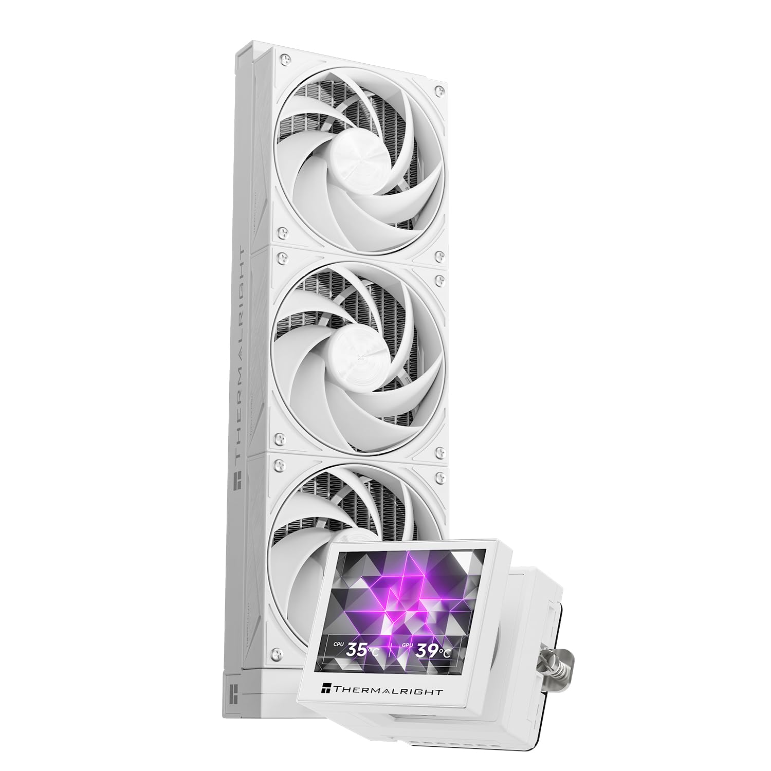 Thermalright Stream Vision 360 Black-AIO Liquid Cooler,3x120mm Water Cooling,3.5in LCD Screen with Embedded Fan,for AM4/AM5,LGA1700/1851,High Performance Magnetic Cooling Head for 640x480 Resolution