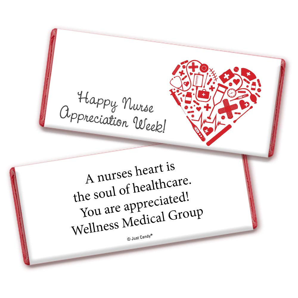Nurse Appreciation Candy Custom Hershey's Chocolate Bar Favors (36 Bars)